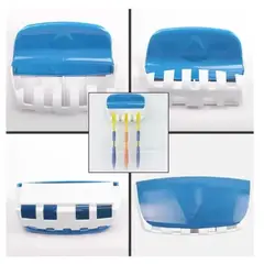 111 - Dispensador de Pasta Dental y Soporte para Cepillos - Porta Cepillos Negro