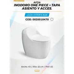 GENERICO - INODORO ONE PIECE ZEUS OVALADO BLANCO