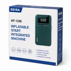 SEISA - Arrancador Bateria Inflador de Llanta de Auto Portatil Compresor Aire SEISA AF-C06 VERDE