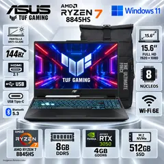 ASUS - Laptop ASUS TUFGaming A15 FA506NCG-HN360W Ryzen 7-8845HS 8GB 512GB SSD RTX 3050