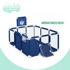 Baby - CORRAL ARMABLE DE TELA COLOR AZUL - PREMIUN