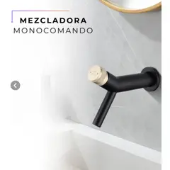 FRATELLI - MEZCLADORA MONOCOMANDO A LA PARED BRONCE NEGRO & DORADO ELEGANCE PREMIUM