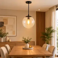 CEMLIGHTING - LAMPARA COLGANTE DE VIDRIO NACARADO 20CM
