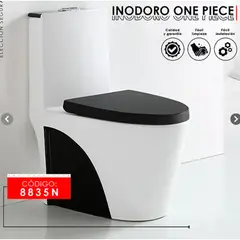 GENERICO - GENERICO - INODORO ONE PIECE BLANCO CON NEGRO IN0835N