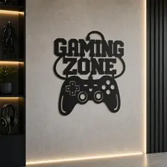 GENERICO - Cuadro Decorativo Gaming Zone en MDF Negro