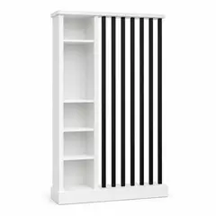 GENERICO - Separador de Ambientes con Estantería Lateral y Listones Verticales