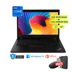 LENOVO - Laptop reacondicionada Lenovo ThinkPad L490 Core i5 8va 8GB RAM, 256GB SSD, 14" + mouse, funda y USB