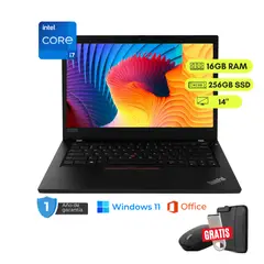 LENOVO - Laptop reacondicionada Lenovo ThinkPad L490 Core i5-8va 16GB RAM, 256GB SSD, 14"+ mouse, funda y USB