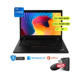 LENOVO - Laptop reacondicionada Lenovo ThinkPad L490 Core i5-8va 8GB RAM, 512GB SSD, 14" + mouse, funda y USB