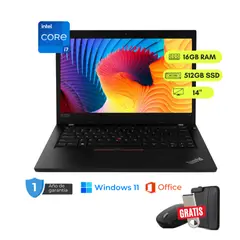LENOVO - Laptop reacondicionada Lenovo ThinkPad L490  Core i5-8va 16GB RAM, 512GB SSD, 14"+ mouse, funda y USB