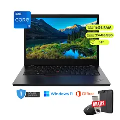 LENOVO - Laptop reacondicionada Lenovo ThinkPad L14 10ma, 16GB RAM, 256GB SSD, 14 " + mouse, funda y USB