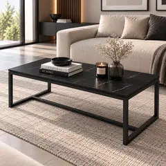 GENERICO - Mesa de Centro Negra Estilo Moderno y Minimalista