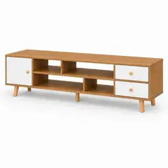 GENERICO - Mueble para TV de 140 cm con 2 Cajones y Estantes Abiertos