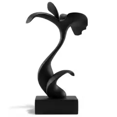 GENERICO - ADORNO EXCLUSIVO FLOR ORQUIDEA  NEGRO ALTO 23cm x  LARGO 13cm x  ANCHO 9cm