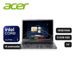 ACER - Laptop Acer Aspire 14 AI A14-52M-74MZ Core Ultra 7-256V16GB 512GB SSD Intel Arc 140V 14