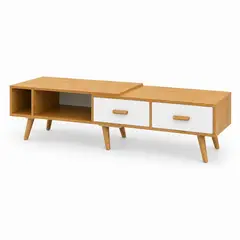GENERICO - Mueble para TV Extensible con 2 Cajones y Espacios Abiertos