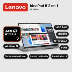 LENOVO - Laptop Lenovo IdeaPad 5 2 en 1 16AHP9 Ryzen 7-8845HS 16GB1TB SSD 16" (83DS0056US)