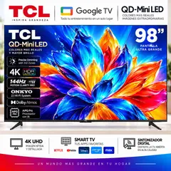 TCL - Televisor Tcl 98 Qd Miniled 4k 98C6K Google Tv - Modelo Nuevo