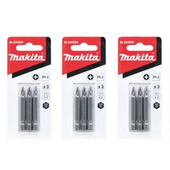 MAKITA - Set de Puntas de Impacto PH2 x 50mm Magnéticas 3 PZ Makita B-25220 (3 UND)
