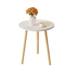 GENERICO - Mesa de café Auxiliar Redonda de Madera Prensada con Diseño Minimalista - Blanco