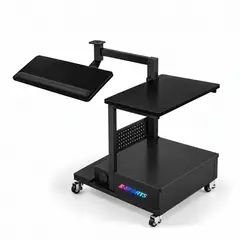 GENERICO - Estación Gamer Móvil con Soporte para Monitor y Bandeja para Teclado XFZ
