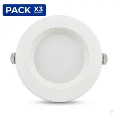 EXTRALED - Pack x3 Spot Para Empotrar En Caja Octogonal 9W 3 Tiempos color Blanco