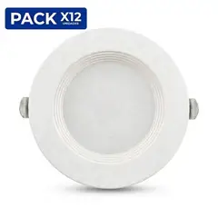 EXTRALED - Pack x12 Spot Para Empotrar En Caja Octogonal 9W 3 Tiempos color Blanco