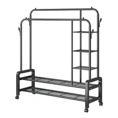 GENERICO - Perchero Organizador MULTIFUNCIONAL 4 En 1 con Repisas y Ruedas/VL-YP-618 120kg