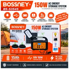 OEM - Estación de Energía Portátil BOSSNEY BS-S3545 150W 15Ah