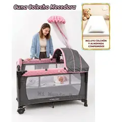 BABY HAPPY - Cuna para Bebe Cas Colecho Funcion Mecedora Rosa