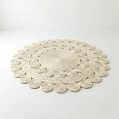 ZALMOHADAS - Alfombra Bohemio Perla de Fibra Natural 120 x 120 cm