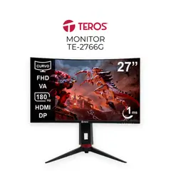 Teros - Monitor curvo gaming TEROS TE-2766G, 27" FHD VA, 180Hz, 1ms, HDMI, DP, Audio out