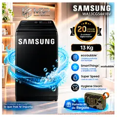 SAMSUNG - Lavadora Samsung 13Kg Ecobubble Digital Inverter WA13CG5441BV Negro + REGALO