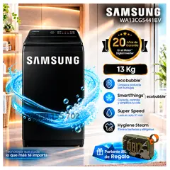 SAMSUNG - Lavadora Samsung 13Kg Ecobubble Digital Inverter WA13CG5441BV Negro + REGALO