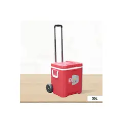 GENERICO - Cooler rectangular Rojo con Rudas Ycepro de 30 Litros