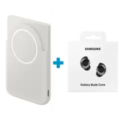SAMSUNG - Power Bank 5,000mAh Magnet Wireless U2500 Portatil +Audífonos Bluetooth Samsung Galaxy Buds Core