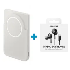 SAMSUNG - Power Bank 5,000mAh Magnet Wireless U2500 Portatil + Audífonos Samsung AKG con Micrófono