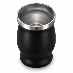 UNBRANDED COMPANY - Vaso Mate Argentino de Acero Inoxidable Negro Térmico 8 oz