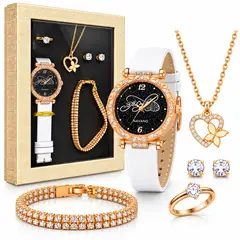 OEM - Reloj Para Mujer + Collar Mariposa Y Accesorios Blanco
