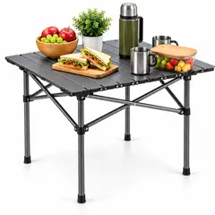 INSPIRA MARKET - Mesa Plegable Portátil de Acero 50 x 50 cm para Camping, Picnic y Exterior