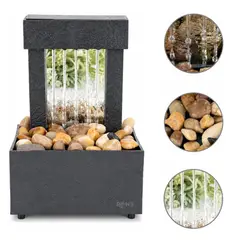 OEM - Fuente De Agua Decorativa De Mesa Con Luz LED Y Piedras USB Tipo C