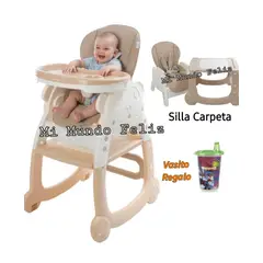EBABY - Silla de Comer para Bebe 2 en 1 Doble Bandeja 2027