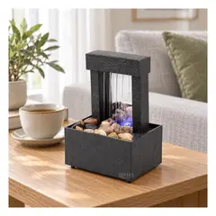 OEM - Fuente De Agua Decorativa De Mesa Con Luz LED Y Piedras USB Tipo C