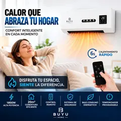 GENERICO - Calefactor de Pared 2 en 1 con Ventilación y Control Remoto – Aire Caliente y Ventilador