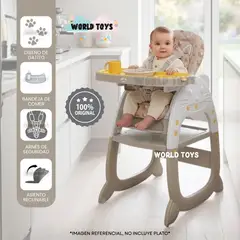 Baby - Silla de Comer Multifuncional «MIAU MIAU» Edición Especial Beige