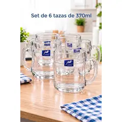 GENERICO - SET DE 6 TAZAS DE 370ML