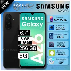 SAMSUNG - Celular Samsung Galaxy A26 5G 6.7" Pulg. 8GB RAM 256GB Android 15 - Blue Black
