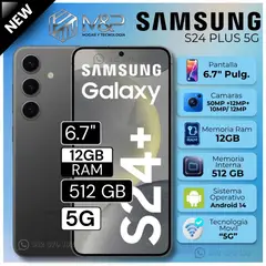 SAMSUNG - Celular Samsung Galaxy S24 PLUS 5G  6.7"  Pulg. 12GB RAM 512GB  Android 14 - Onyx Black