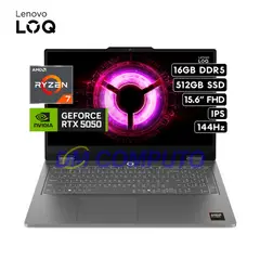 LENOVO - LAPTOP LENOVO LOQ ESSENTIAL 15ARP11 AMD RYZEN 7 170 16GB RAM 512GB SSD RTX 5050-8GB 15.6" FHD 144 H
