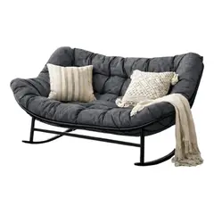ANYHOGAR - Sillon Mecedor Silla Mecedora Sitial Dos Cuerpo Para Jardín